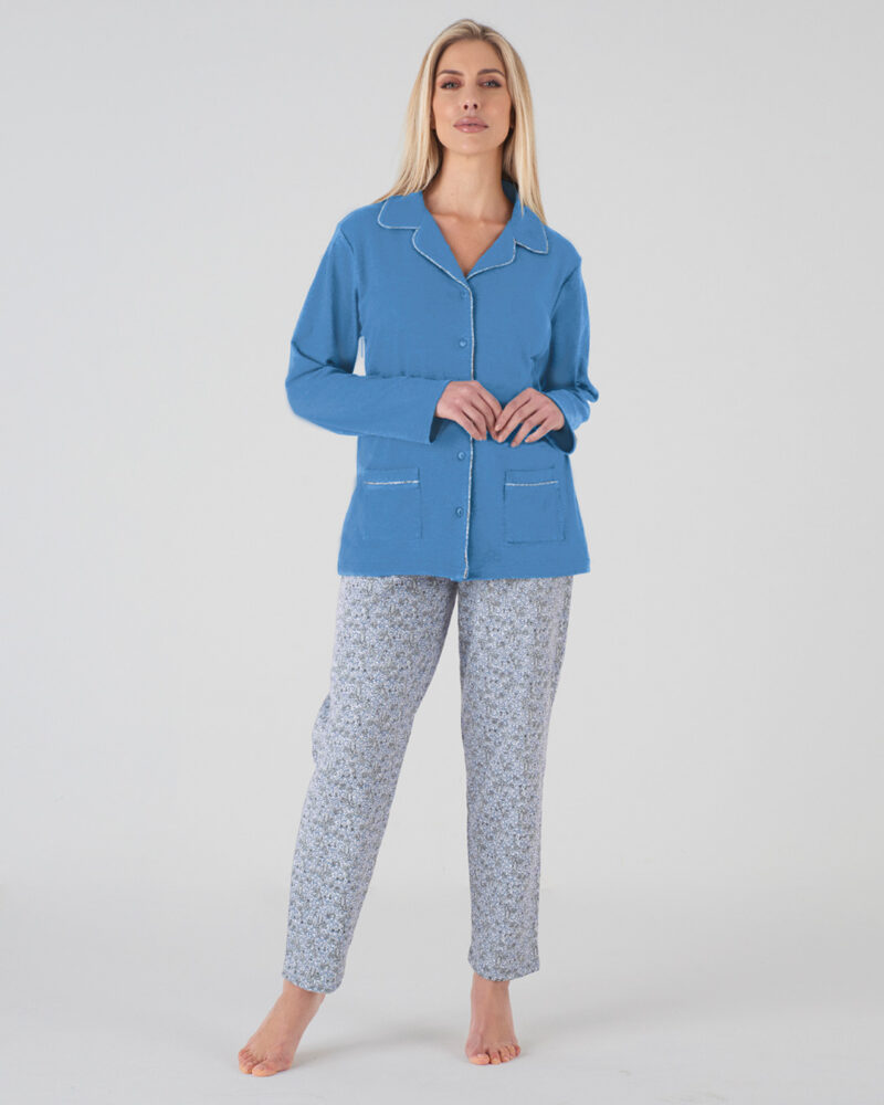 Women's warm cotton pajamas with little flowers